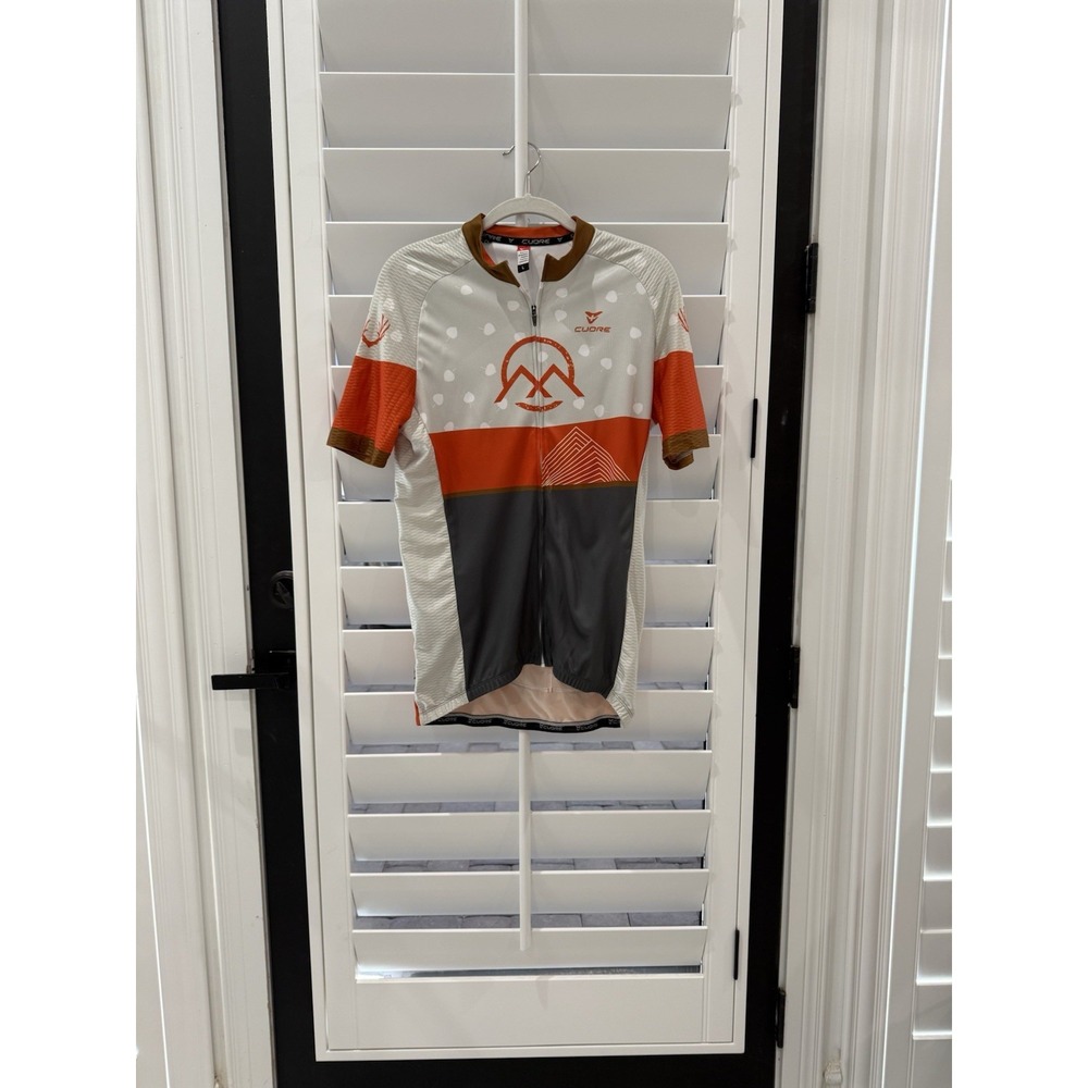 Cuore Orange and Grey Men's Cycling Shirt Size L Made‎ In Zwitzeland Germany